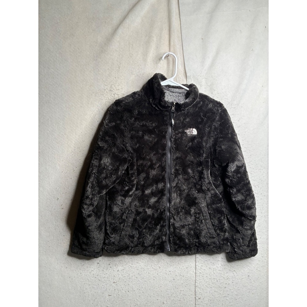 The North Face Girls Reversible Mossbud Swirl Jacket Grey Polka Dot XL 18
